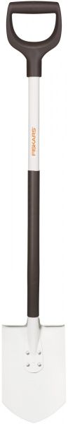 Лопата совкова суцільна Fiskars для снігу White