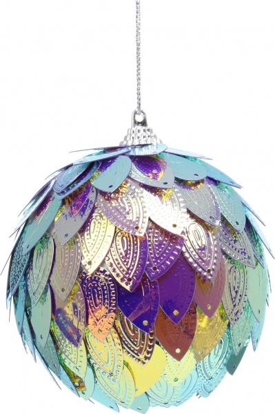 Ялинкова іграшка у формі кулі з паєтками 10 см в асортименті CAA125170 