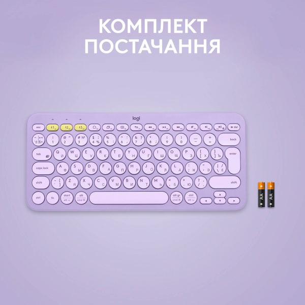 Клавиатура Logitech K380 Multi-Device Bluetooth Keyboard US (L920-011166) lavender lemonade 