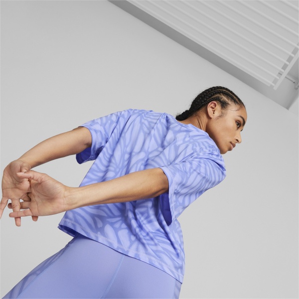 Футболка Puma TRAIN FAVORITE AOP CROP TEE 52321528 р.XS фіолетовий