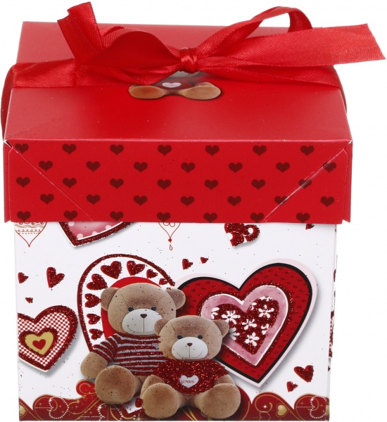 Коробка складная Цветы/сердца 10,8x10,8x10,8 см (EBXSS9850)