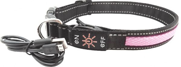 Ошейник AnimAll LED S 2,5/30-40 см, розовый