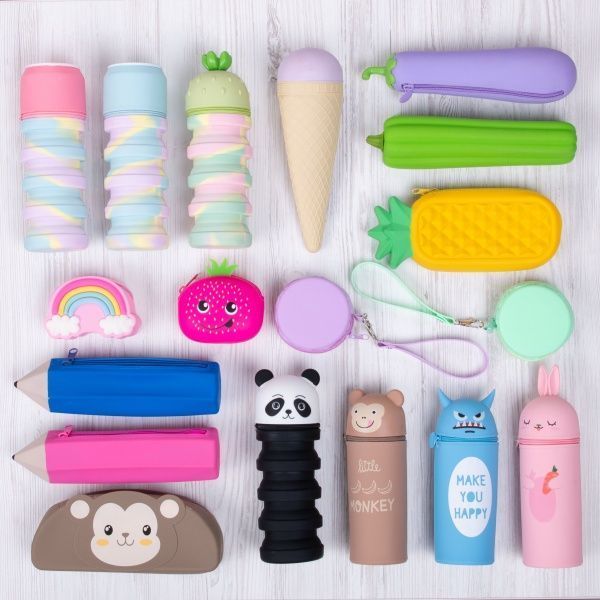 Пенал силиконовый Шоколад, 23,5х8х3,5 см салатовый