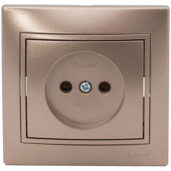 Розетка без заземлення Lezard Mira 16 А 250 В без шторок світло-коричневий