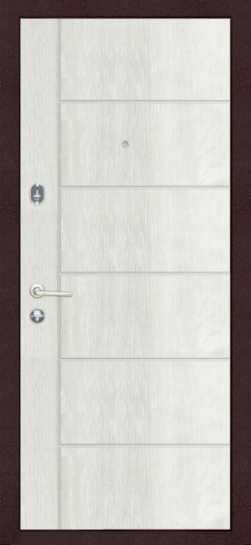 Дверь входная TM Riccardi Стандарт G графит матовый / дуб белый 2050x960 мм левая