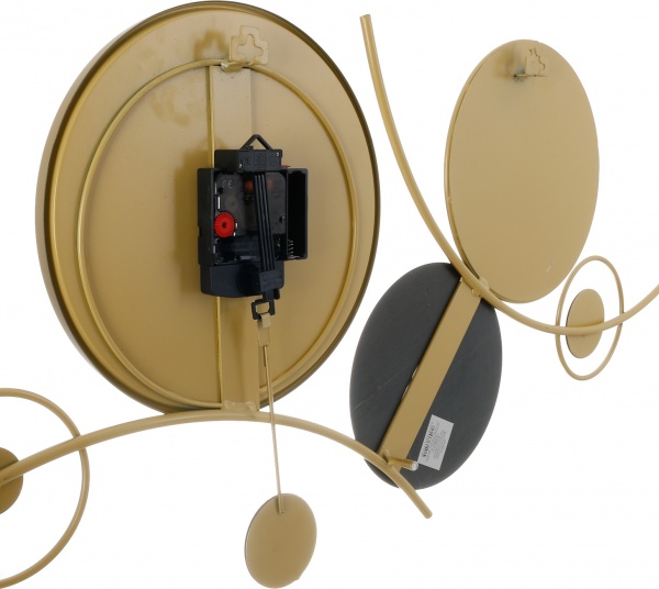 Годинник настінний металевий 90х40 см бірюзовий із золотим