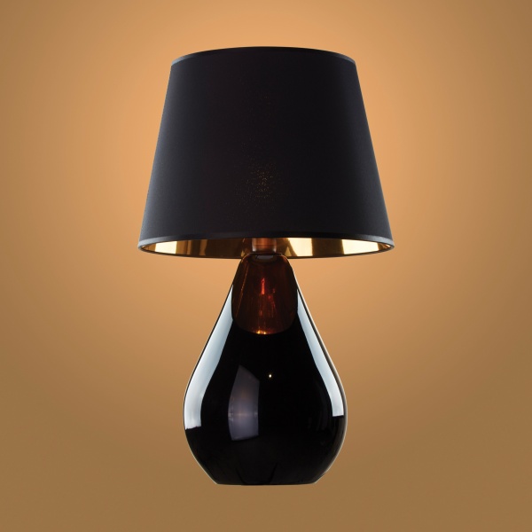 Настільна лампа декоративна TK Lighting Lacrima 1PL-5454 1x15 Вт E27 чорний/золото 