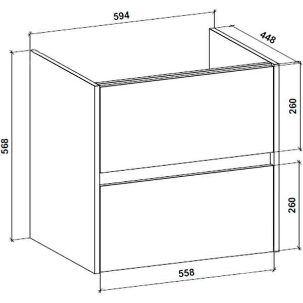 Тумба підвісна Water House Preference N2 60 МДФ сланець темний під умив.Амальфі 60