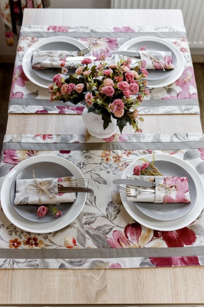 Дорожка (раннер) Цветок бордо 40x140 см La Nuit 