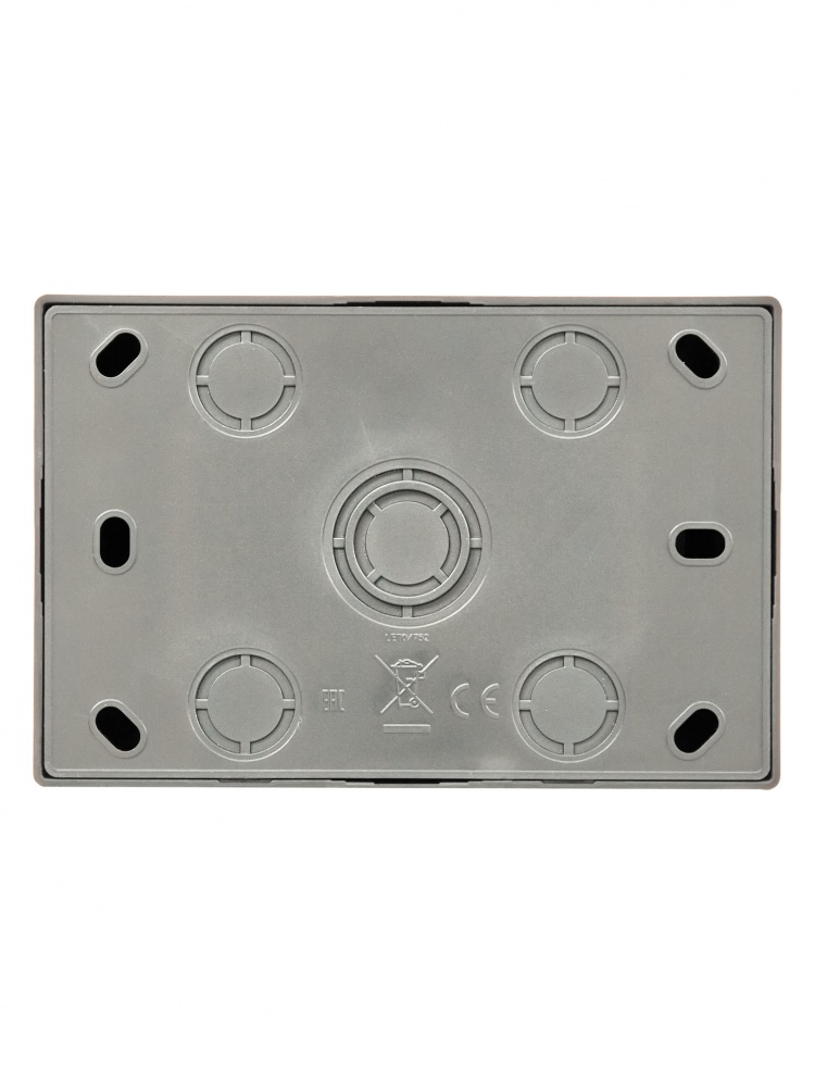 Розетка накладна подвійна побутова без заземлення Lezard LETO IP20 платина 752-3500-128B