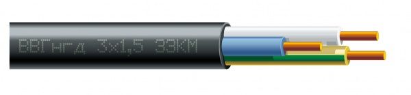 Кабель силовий моноліт ЗЗКМ ВВГнгд 3х1,5 мідь 