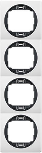 Рамка чотиримісна Aling-Conel Eon вертикальна біло-чорний E6714,0E