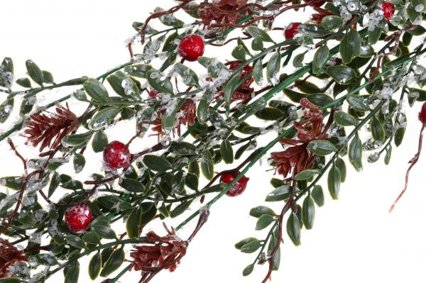Декорація новорічна Гілка спадаюча з ягодами і вусиками 83 см EPI-EYK9-867