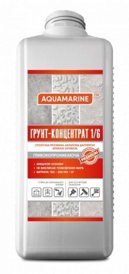 Ґрунтовка глибокопроникна AQUAMARINE концентрат 1/6 AQUAMARINE 1 л
