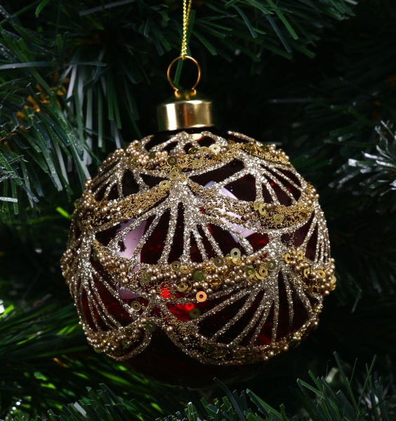 Шар новогодний 80 мм в ассортименте ABT620890