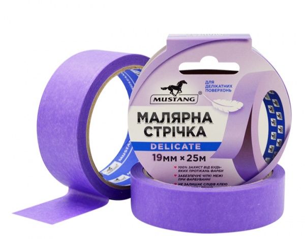 Стрічка малярна Mustang Delicate рисова фіолетова 0,019x25 м