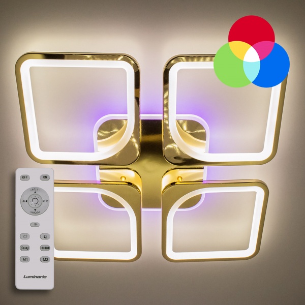 Люстра светодиодная Luminaria 4Q550/90 100 Вт золотистый LOOK RGB 100W GOLD 