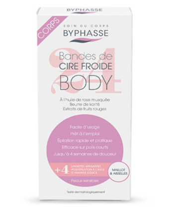 Восковые полоски Byphasse для депиляции холодный воск для зоны бикини и подмышек для чувствительной кожи 24 шт./уп.
