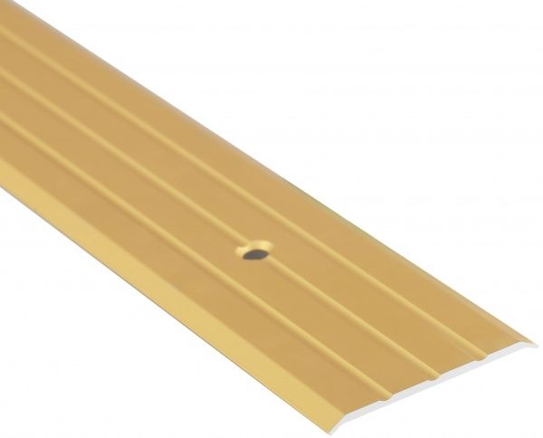 Порожек алюминиевый анодированный Braz Line рифленый с отверстиями 40x2700 мм золото 