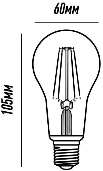 Лампа світлодіодна Hopfen FIL Amber A60 8 Вт E27 2800 К 220 В жовта 