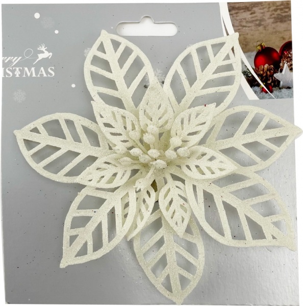 Цветок декоративный Shunda 15 см белая