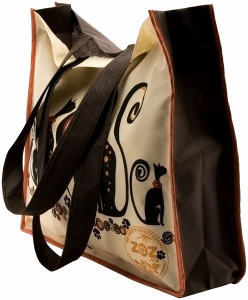 Екосумка ZOZ Коти бежевий із чорним 
