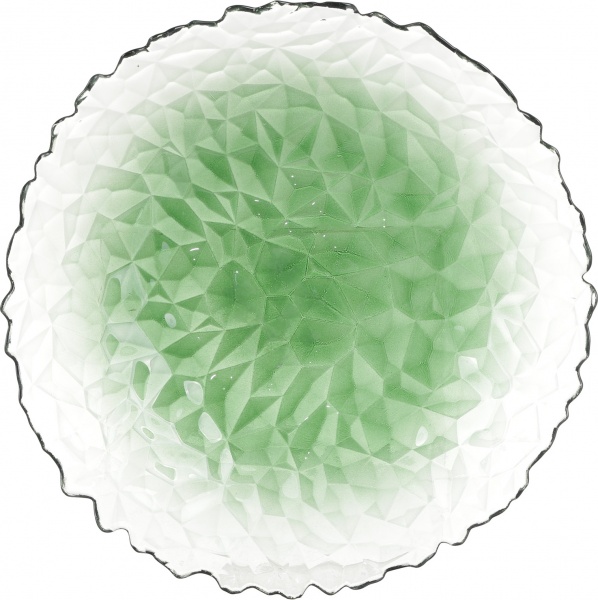 Блюдо глибоке Topaz 33 см темно-зелене/прозоре Dekor Cam 