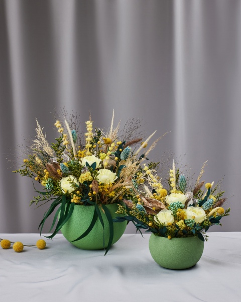 Композиция Floretta интерьерная в кашпо Солнечная романтика 20x20 см