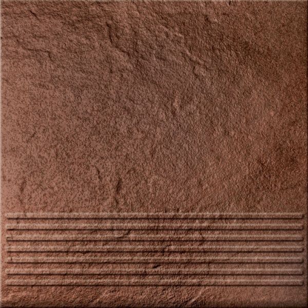 Клінкерна плитка Солар Браун ступенька структурная 30x30 Cersanit