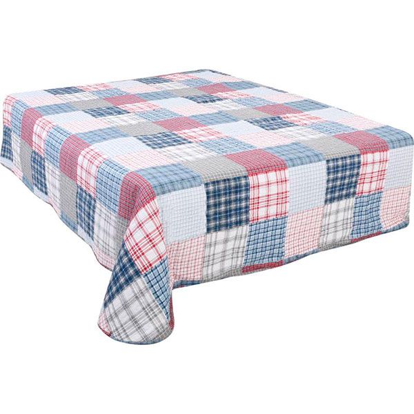 Покривало Basic Печворк мікс стьобане 220x240 см La Nuit синій із червоним 