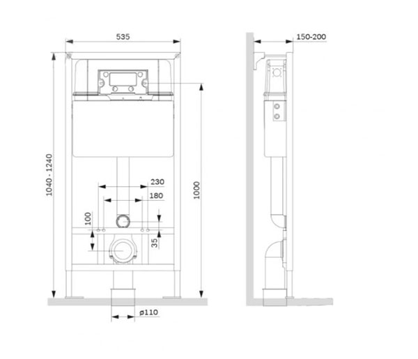 Комплект инсталляции Damixa для подвесного унитаза с клавишей хром DX00.I011.0151