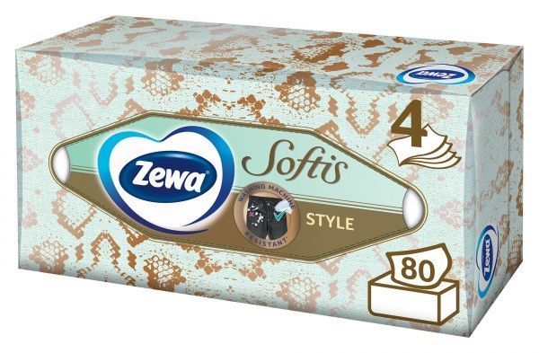 Салфетки гигиенические в коробке Zewa Softis 80 шт.