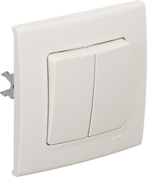 Вимикач двоклавішний Viko Linnera без підсвітки 10 А 250В кремовий 90401002