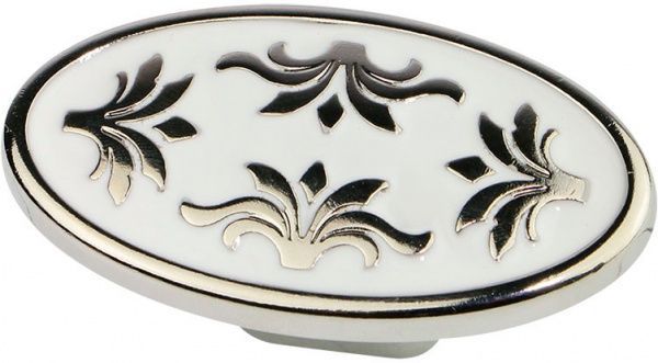 Меблева ручка D 24177.01.058 18629 полірований нікель/біла емаль Bosetti Marella