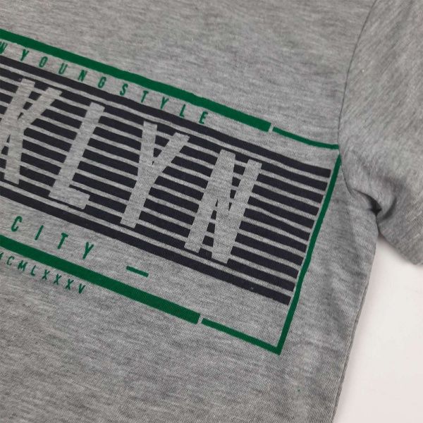 Футболка для мальчика AKKU BRKLYN р.140 серый 9065 