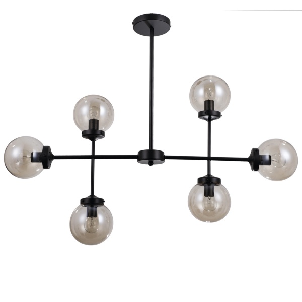 Люстра потолочная Victoria Lighting 6x5 Вт E14 черный Konor/PL6 black 