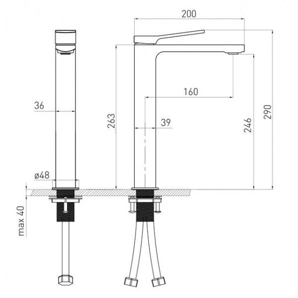 Смеситель для умывальника VOLLE Solo 1510.011321