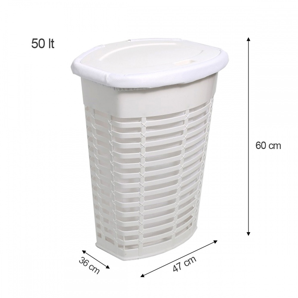 Кошик для білизни PRIMANOVA Palm 50 л біла