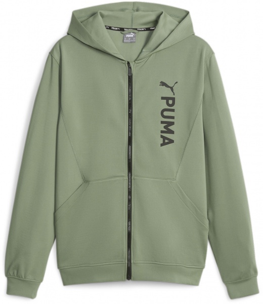 Джемпер Puma PUMA FIT DOUBLE KNIT FZ HOODIE 52388544 р.M зелений