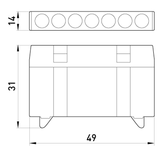 Нульова шина з ізолятором на DIN-рейку E.NEXT e.bsi.pro.1.7 p0650017