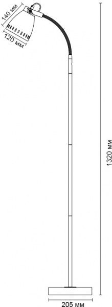 Торшер Camelion New York KD-428F С02 E27 40 Вт черный 