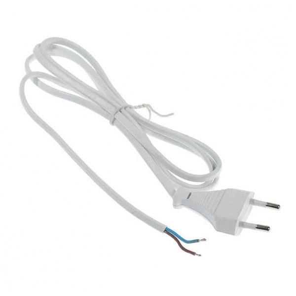 Шнур сетевой с вилкой пластина UP! (Underprice) ШВВП 1,5 м белый 2х0,75 медь 