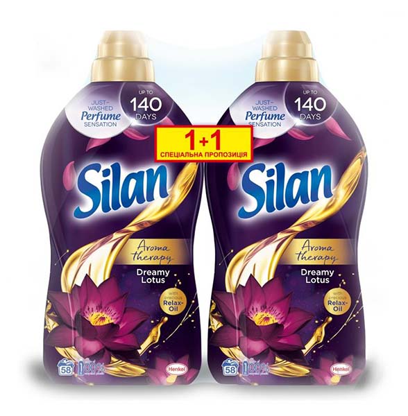 Кондиционер для белья Silan Ароматерапия Сказочный Лотос (1,45 л + 1,45 л)