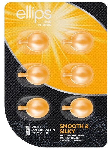 Олія Ellips PRO-KERATIN COMPLEX Smooth & Silky для відновлення світлого волосся 6 мл