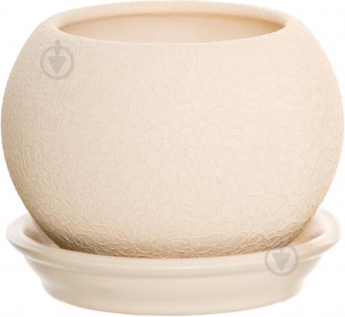 Горшок керамический Ориана-Запорожкерамика Шар шелк круглый 15 л бежевый (037-14-089) 
