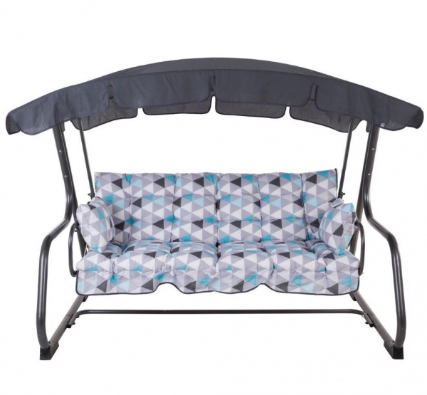 Гойдалка з навісом Patio Ravenna геометричний принт 209х171х132 см 