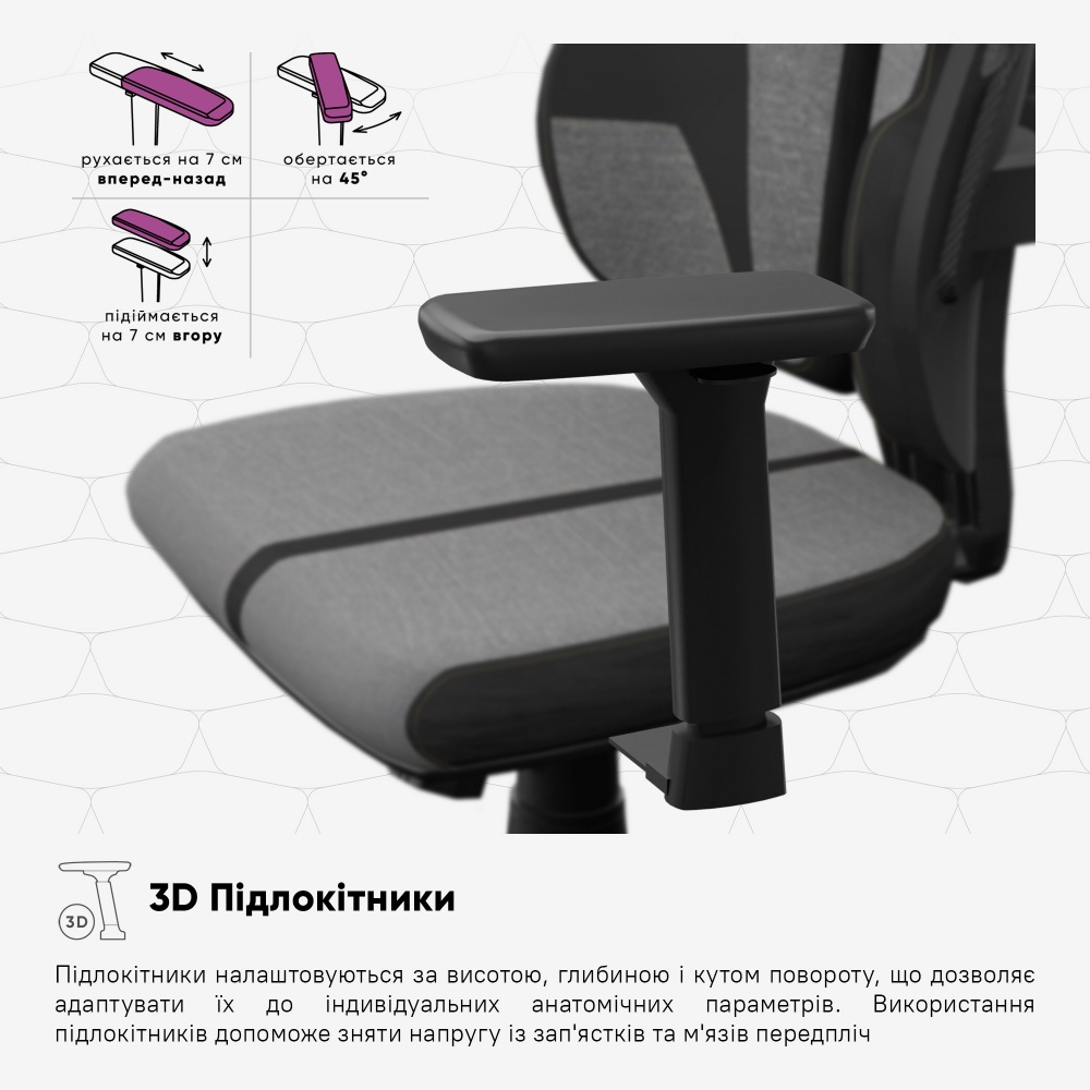 Кресло игровое Cyberlux V8 Fabric серый