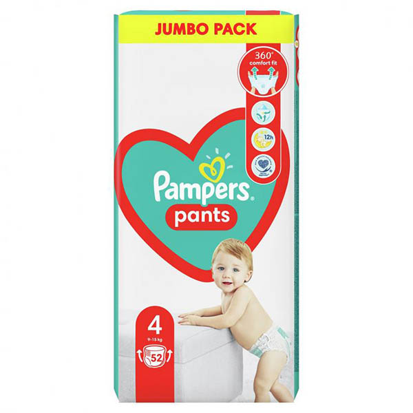 Подгузники-трусики Pampers Pants Maxi 4 9-15 кг 52 шт.
