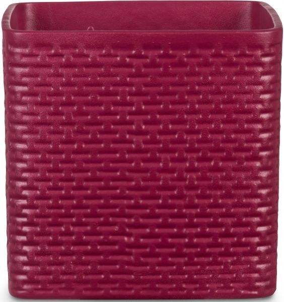 Кашпо керамічне Scheurich Modern Cube квадратний 1,3л бургунді 