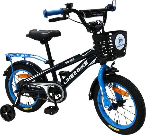 Велосипед детский Like2bike Dark Rider черный с синим 201404